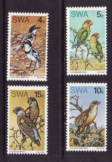 South West Africa-Sc#363-6-Unused NH set-Rare Birds-1974-
