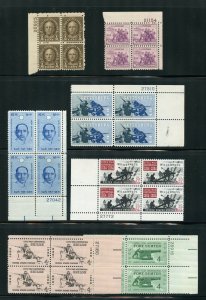 US selection of older Pl. Blocks including Civil War and Dr Sun Yat Sen Mint NH