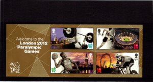 KAPPYSTAMPS GB-15 GB  2012 London Paralympics, Mini-Sheet, S/S Mint NH