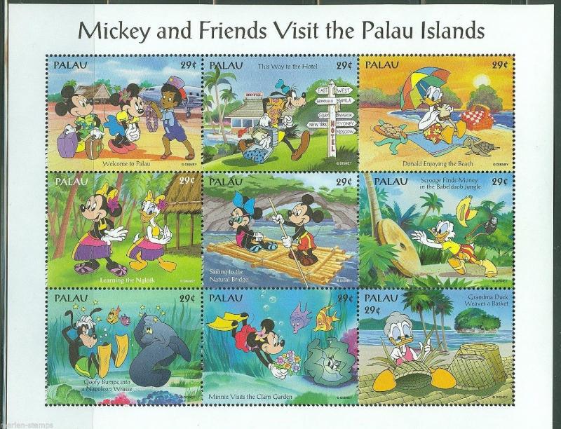 PALAU  DISNEY SCOTT#340   VISIT  TO PALAU  SHEET  MINT NH