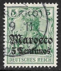 GERMANY OFFICES IN MOROCCO 1906-11 5c on 5pf Germania Sc 34 VFU