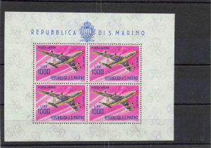 SAN MARINO   C128   SHEET OF 4   MNH  LIGHT GUM TONE