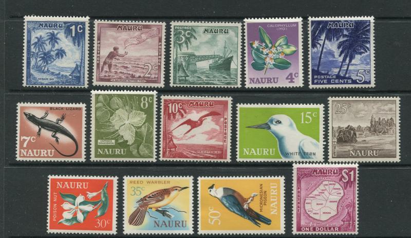 Nauru - Scott 58-71 - Pictorial Definitive Issue- 1966 - MH- Set of 14 Stamps