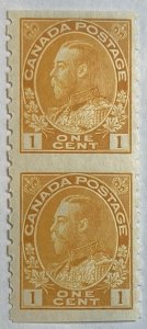 CANADA 1911-1925 #126a King George V 'Admiral' Issue Coil Pair - MNH