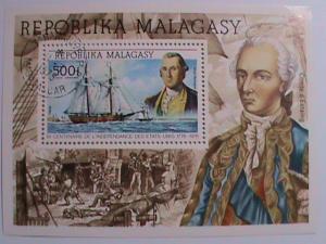 1975 REPUBLIC OF MALAGASY-GEORGE WASHINGTON SOUVENIR SHEET.