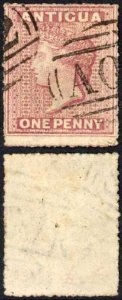 Antigua SG5 1d Rosy Mauve wmk Small Star Very Fine used