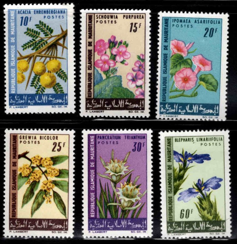 Mauritania Scott 206-211 MH* Flower stamp set