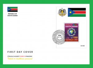 2020 SOUTH SUDAN - SOUVENIR SHEET - ISSUE JOINT - PANDEMIC CORONAVIRUS RARE FDC-