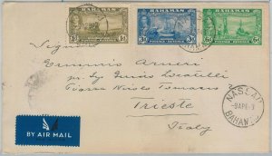 56287  - BAHAMAS -  POSTAL HISTORY: 10 p rate on COVER to Trieste ITALY 1949