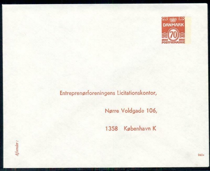 DENMARK EL2, Entreprenorforeningens Licitationskontor, 70ore red, #265x, unused