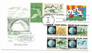 US 1527 10c Expo '74 Spokane World's Fair on Combo FDC Artmaster Cachet ECV$7.50