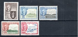 British Virgin Islands 1952 values 24c to $4.80 SG 143-47 MH