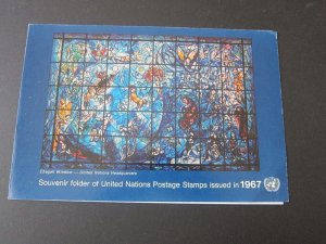 UN Souvenir Folder 1967 MNH stamps issued in New York