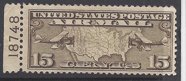 USA C8 Air mail Map of US and two mail planes MLH Pl # 18748