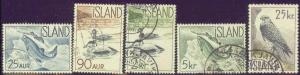 ICELAND 319-23 USED 1959-60 WILDLIFE CV $18.10