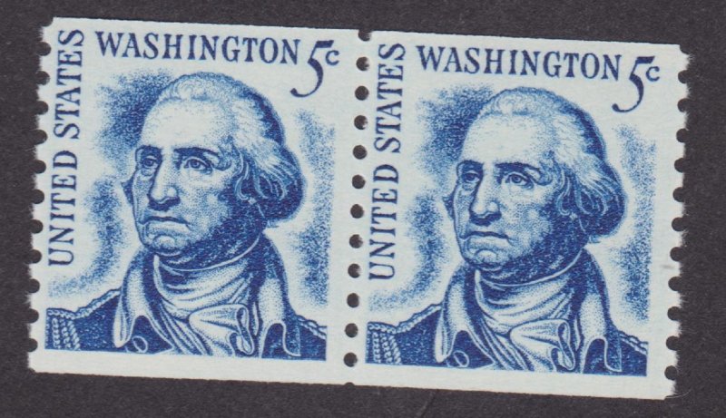 1304 George Washington F-VF MNH coil pair (shiny gum)