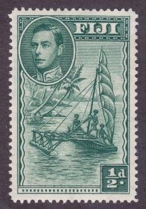 Fiji Sc #117c SG #249a Mint OG 1941 ½ Perf 14 Outrigger Canoe VF