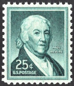 SC#1048 25¢ Paul Revere Single (1958) MNH