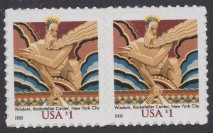 US 3766 Wisdom $1 horz pair (2 stamps) MNH 2003