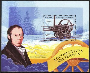Benin 1997 Old Trains Locomotives S/S MNH