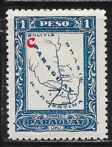 Paraguay L7: 1p Map of Paraguay, MH, F-VF