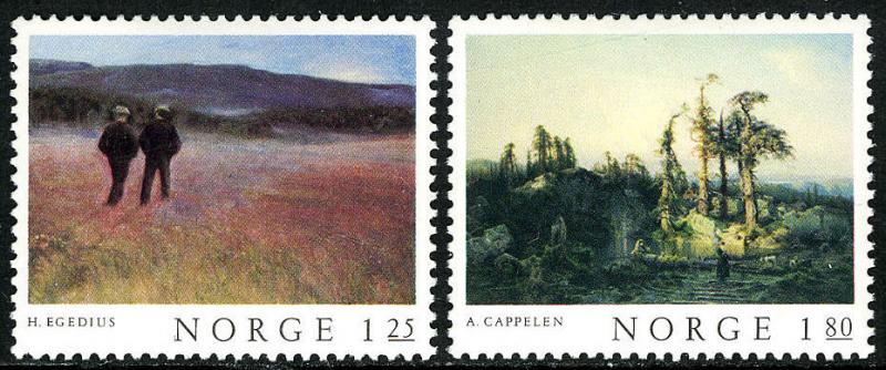 Norway 704-705, MNH. Classical paintings by Halfdan Egedius,Aygust Cappelen,1977