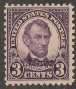 672   3c NEBRASKA OVERPRINT ISSUE, Mint NH OG