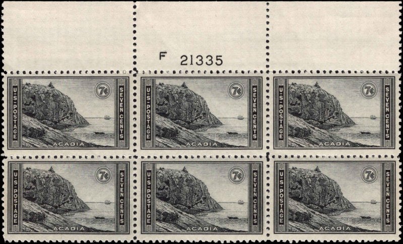 US #746 ACADIA MH TR PLATE BLOCK #21335 DURLAND $12.00