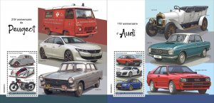 2026 01 - CENTRAL AFRICA - PEUGEOT 215TH  2X 1V  complet set    MNH **