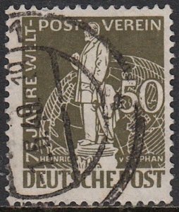 GERMANY (BERLIN) Sc # 9N38 75th ANN UPU 50p USED