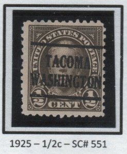 SC# 551 - (1/2c) - Nathan Hale, Used Precancel Single