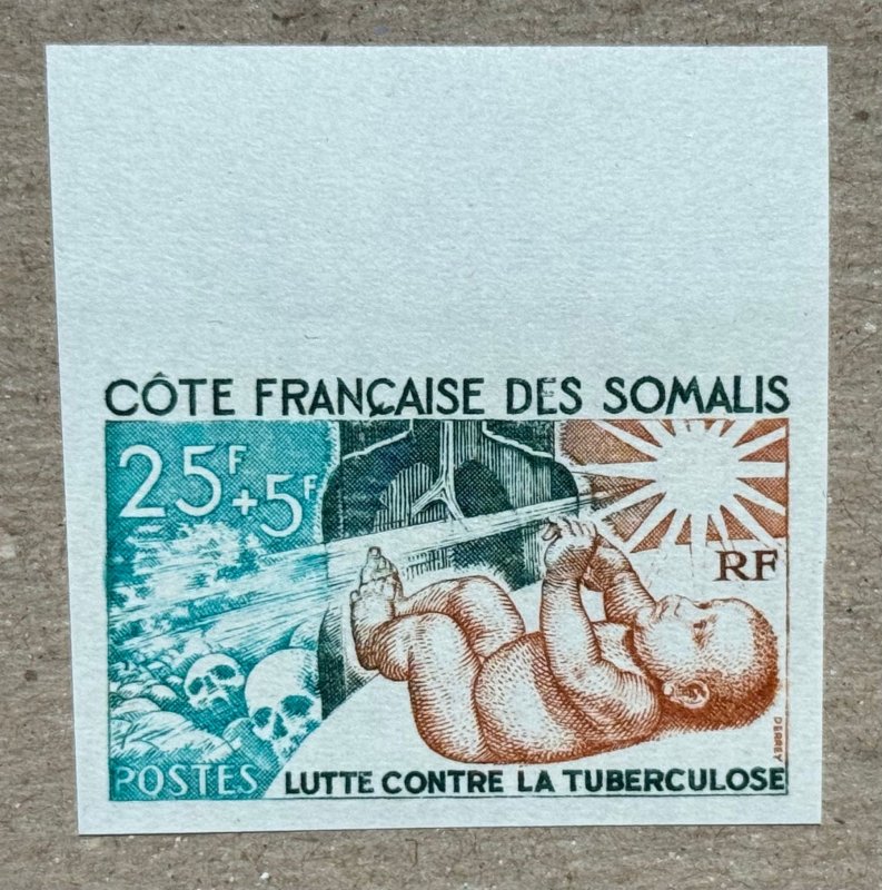 Somali Coast imperforate variety of 1966 Anti-TB (Baby), MNH. Scott B16