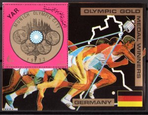 Yemen Arab Republic 1970 Mi#149 Olympic Games Germany Gold Medals Winners SPACE