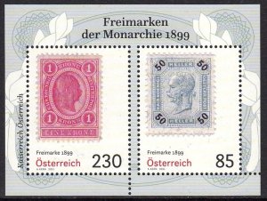 AUSTRIA 2021 STAMP ANNIVERSARY STAMP-ON-STAMP MONARCHIE 1899