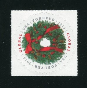 4814 Christmas Wreath Global Forever Stamp MNH 2014