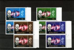 Brunei 1966 Sir Winston Churchill Set in pairs MNH SG#136-39