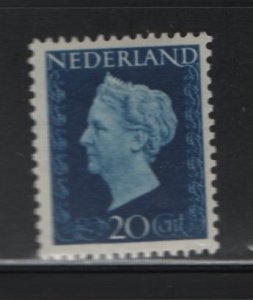 Netherlands 292, Hinge Remnant, 1947-48 Queen Wilhelmina