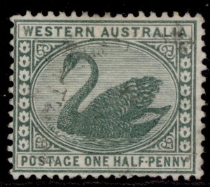 AUSTRALIA - Western Australia QV SG94a, ½d green, FINE USED.