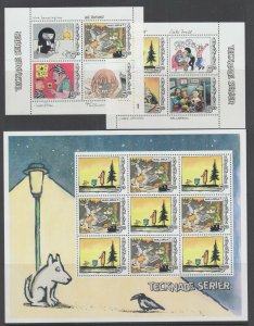 Sweden Sc 2597-2598, 2598f, MNH. 2008 Comic Strips, blocks & mini sheet, VF.