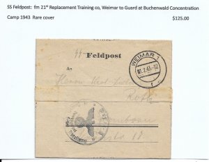 WW2: S.S. Feldpost, 21st Replacement Training Co to Camp Guard ... 1943 (M6295)