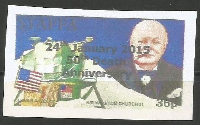 STAFFA - Churchill 50th Death Anniv - Imperf Single Stamp - M N H -Private Issue