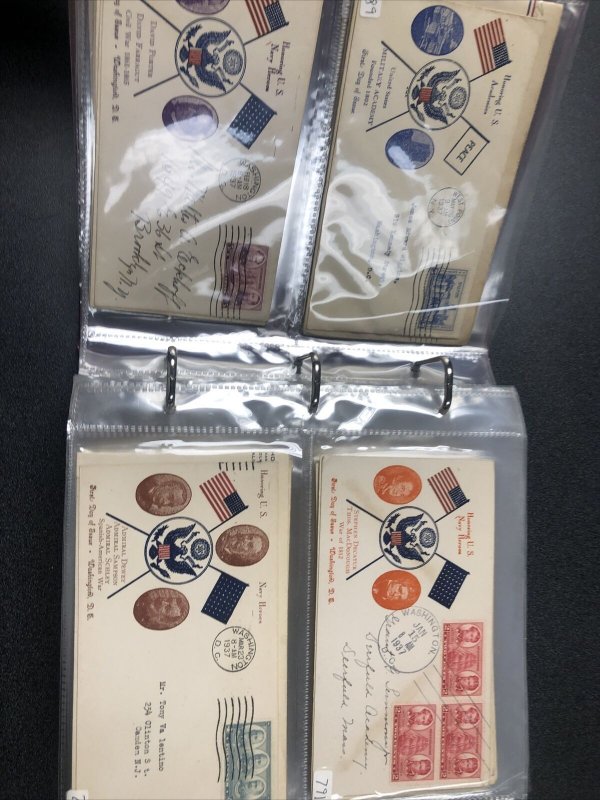 US FDC 1935-1943 Stamp Sc#772-914 First Day Cover In Album , Lot Of 120 Covers