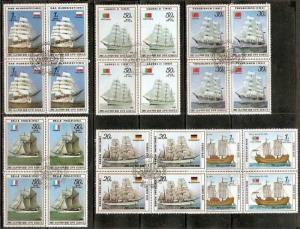 DPR Korea 1987 Sailing Ship Flag Transport BLK/4 Sc 2628-33 Cancelled ++ 6148b