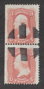 65 Used, 3c. Washington,  Jumbo Pair, FREE  Insured SHIPPING