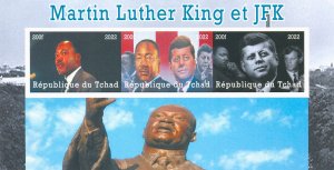 Chad 2022 MNH JFK Stamps Martin Luther King John F Kennedy People 3v IMPF M/S