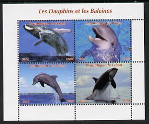 Chad 2014 Whales & Dolphins perf sheetlet containing ...
