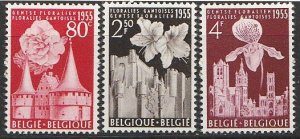 1955 Belgium - Sc 482-4 - MNH VF - 3 singles - Flower Exhibition