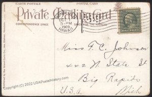 Hawaii USA 1909 Used Postcard Territory Territorial Cover 109018