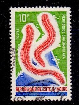 Ivory Coast 1971 Used marine life  10f. #