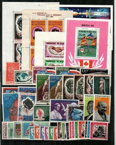 Burkina Faso - Mint (some NH)-sets & S/S - most airmails w/postage dues-CV $89